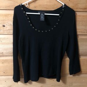Cable & Gauge size Missy small black horseshoe shaped collar with metal
